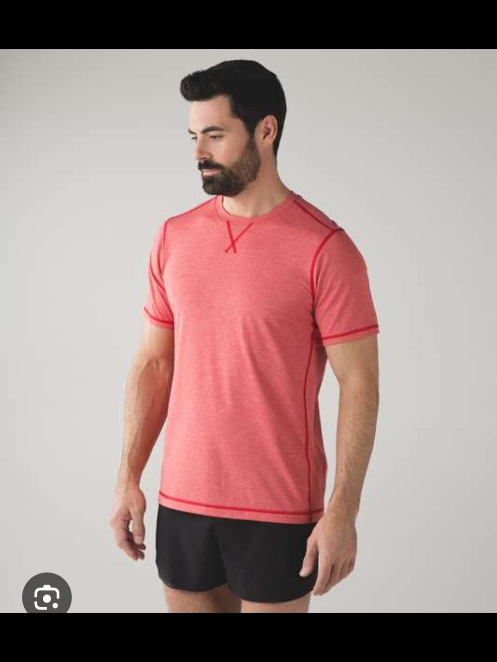 Men's Red Crewneck Performance Tee